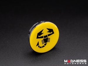 FIAT 500 Center Caps - Yellow with Black Scorpion